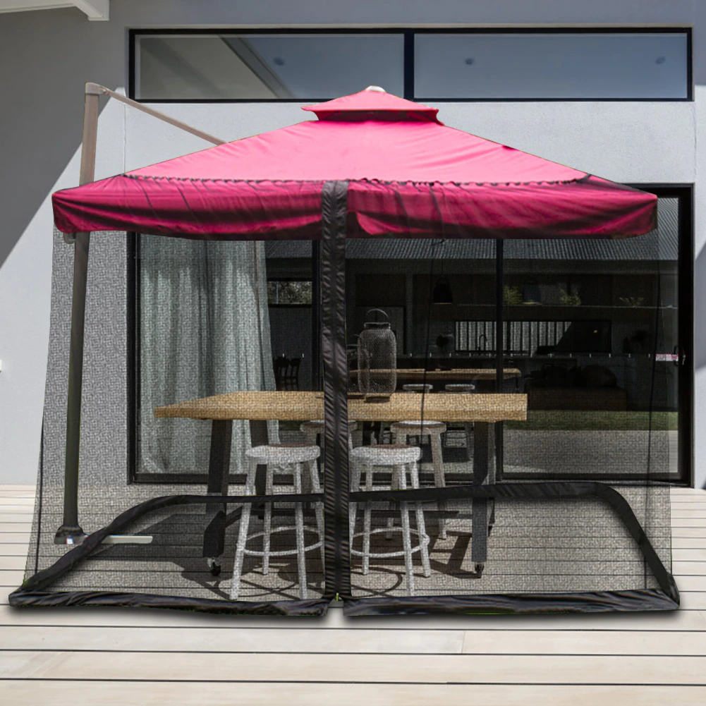 Cheap Goat Tents 300x230cm Cover Parasol Anti Mosquito Installation Straight Outdoor Umbrella Cover Mosquito Net Mesh Garden Deck Tents 